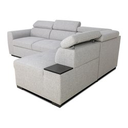 Umkehrbares, umwandelbares Ecksofa  4/5 Plätze  KELIO  grauer Stoff