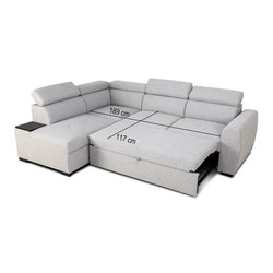 Umkehrbares, umwandelbares Ecksofa  4/5 Plätze  KELIO  grauer Stoff