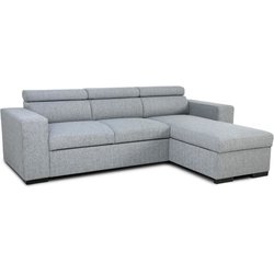 Wende-Ecksofa mit Truhe  4 Personen  VICOMTE  grauer Stoff  237 x 