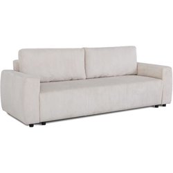 Schlafsofa - 3-Sitzer - PHARELL - Beigefarbener Cordstoff - Stauraum -