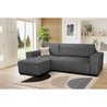 Wendbares Ecksofa  4 Sitze  JOSH  Gerippter Samtstoff  Anthrazit 