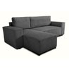 Wendbares Ecksofa  4 Sitze  JOSH  Gerippter Samtstoff  Anthrazit 