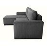 Wendbares Ecksofa  4 Sitze  JOSH  Gerippter Samtstoff  Anthrazit 