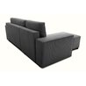 Wendbares Ecksofa  4 Sitze  JOSH  Gerippter Samtstoff  Anthrazit 