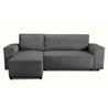 Wendbares Ecksofa  4 Sitze  JOSH  Gerippter Samtstoff  Anthrazit 