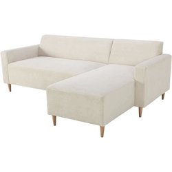 Wende-Ecksofa  3 Sitze  BOB  Cord  Ecru  197 x 138 x 65 cm