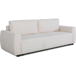 Canapé convertible - 3 places - PHARELL - Tissu Bouclette Beige - Coff