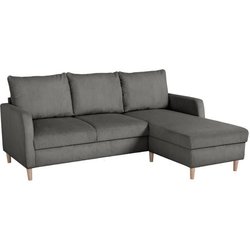 Canapé d angle fixe - 3 places - CHIPY - Tissu Lincoln Anthracite - Pi
