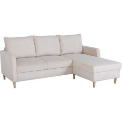 Canapé d angle fixe - 3 places - CHIPY - Tissu Lincoln Perle - Pieds b