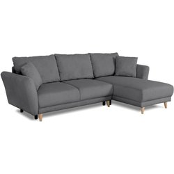Wendbares Ecksofa - 3/4 Sitze - CLAUDIUS - Stoff Lincoln Anthrazit - S