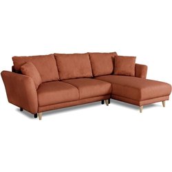 Wendbares Ecksofa - 3/4 Sitze - CLAUDIUS - Stoff Lincoln Terracotta - 