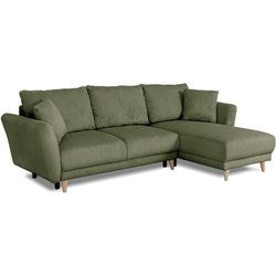 Wendbares Ecksofa - 3/4 Sitze - CLAUDIUS - Stoff Lincoln Khaki - Staur