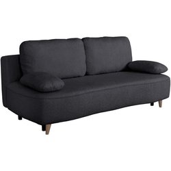 Schlafsofa - 3 Sitze - PYLA - Stoff Black Alice - Stauraum - 203 x 95 