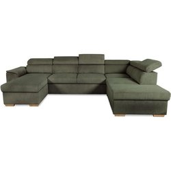 Panorama-Ecksofa DAYTONA, 5 bis 6 Sitzplätze  Stoff Lincoln Khaki  M