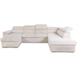 Panorama-Ecksofa DAYTONA, 5 bis 6 Sitzplätze, Stoff Lincoln Pearl, mit