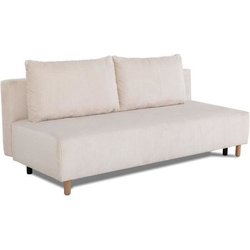 Canapé droit convertible 3 places GINO - Velours côtelé beige - Avec c