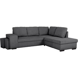 Wendbares Ecksofa - 4/5 Sitze - MITCHELL - Anthrazitfarbener Cordstoff