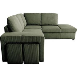 Wendbares Ecksofa - 4/5 Sitze - MITCHELL - Khakifarbener Cordstoff - A