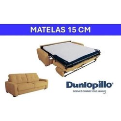 Canapé convertible express - 3 places - SOA - Tissu gauffré - Ocre - M