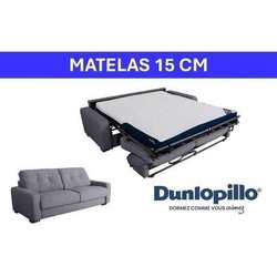 Express-Sofa - 2/3-Sitzer - SOA - Waffelstoff - Mausgrau - 15 cm Matra