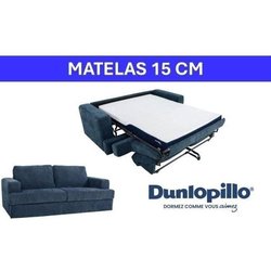 Express-Schlafsofa  3 Plätze  IGOR  Geprägter Stoff  Saphir  15 c