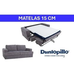 Express-Schlafsofa  3 Sitze  IGOR  Waffelstoff  Mausgrau  15 cm M