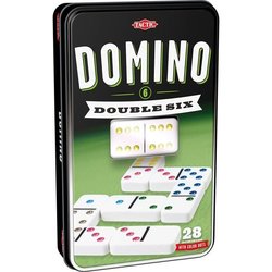 Jeu de dominos TACTIC Double 6 en boîte métal - Garçon et Fille - A pa