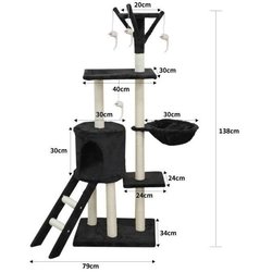 Jipsy - Cat tree - 79 x 34 x 138 cm - Black