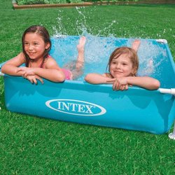 Piscina metálica INTEX Tangy - Cuadrada - Turquesa
