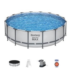BESTWAY Aufstellpool-Set für Röhrenpools  Steel Pro Max  488 x 122 c