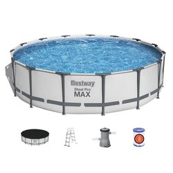 Kit Piscine hors sol tubulaire BESTWAY Steel Pro Max- 457 x 107 cm - 