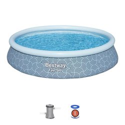 Kit Piscina Hinchable BESTWAY - Fast Set - 396 x 84 cm - Redonda (Filt