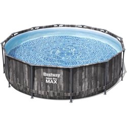 BESTWAY SteelPro Max runder Aufstellpool Holzdekor, 366 x 100 cm, Patr