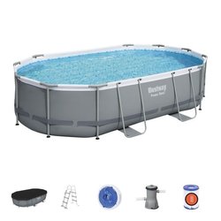BESTWAY Power Steel Tubular Aufstellpool  Oval  488 x 305 x 107 cm 