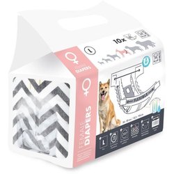 Dog Diapers - M PETS - DIAPERS Female L x10 - Waist size 32-52 cm - 8-