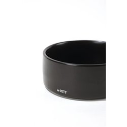 Ceramic bowls with bamboo stand 2x350 ml - Mpets - OPERA - Black