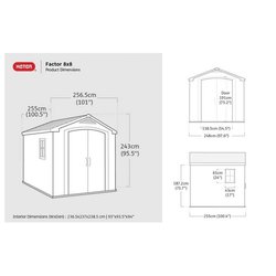 SYDNEY 88 Gartenhaus aus PVC 6,6 m²