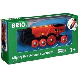 Locomotive Rouge Puissante a piles BRIO - Circuit de train en bois - R