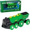 BRIO World - 33593 - Powerful Green Locomotive With Batteries - Wooden