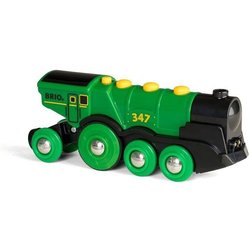 BRIO World - 33593 - Powerful Green Locomotive With Batteries - Wooden