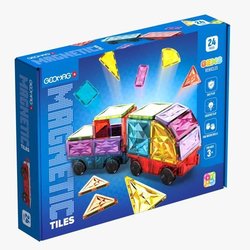 Tuiles magnétiques - GEOMAG - Tiles Gems Vehicles - 24 pieces - Effet 