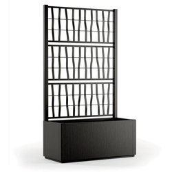 Rechteckiger Blumenkasten Ethica 80 cm mit Graphitgitter