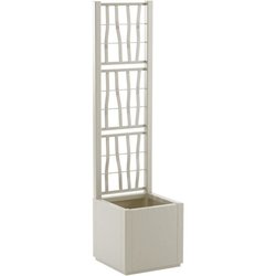 Blumenkasten - ETHICA - Kreide - Quadratisch mit Spalier - 38 L - STEF