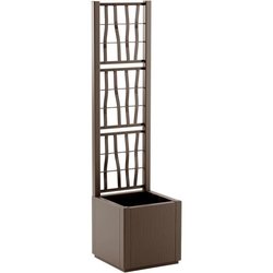 Jardinera - ETHICA - Taupe - Cuadrada con enrejado - 38 L - STEFANPLAS