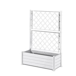 STEFANPLAST Caja de flores rectangular con enrejado - Acabado en mader
