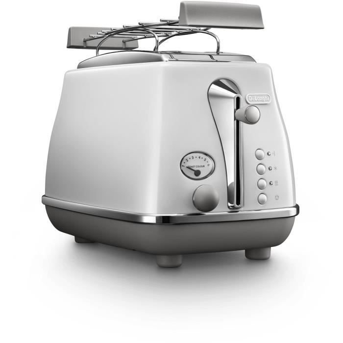 Broodrooster - DELONGHI - CTOC2103.W - 900 W - 2 sleuven - Wit