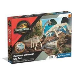 CLEMENTONI - Jurassic World - Kit de excavación - Mosasaurus y Brachio