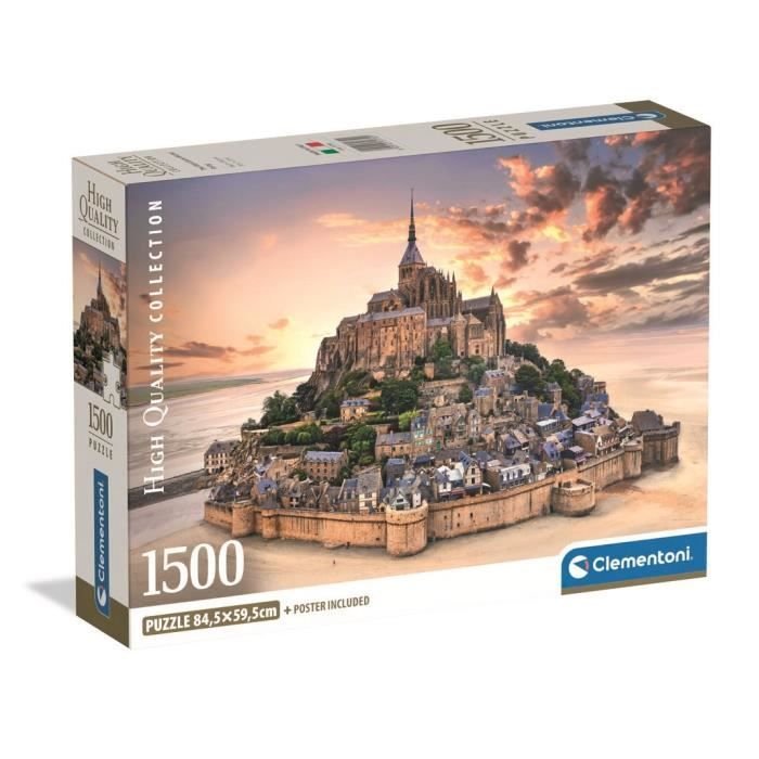 CLEMENTONI - Kompakt 1500 Teile - Mont Saint-Michel