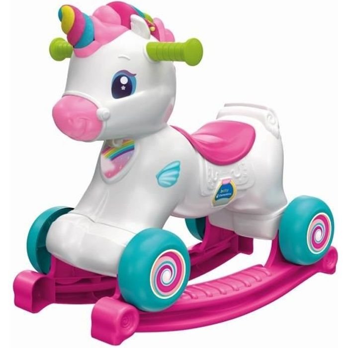 Unicorno a Dondolo su Ruote - Clementoni - Rosa - Sensore Carezza e Ri