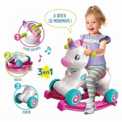 Unicorno a Dondolo su Ruote - Clementoni - Rosa - Sensore Carezza e Ri
